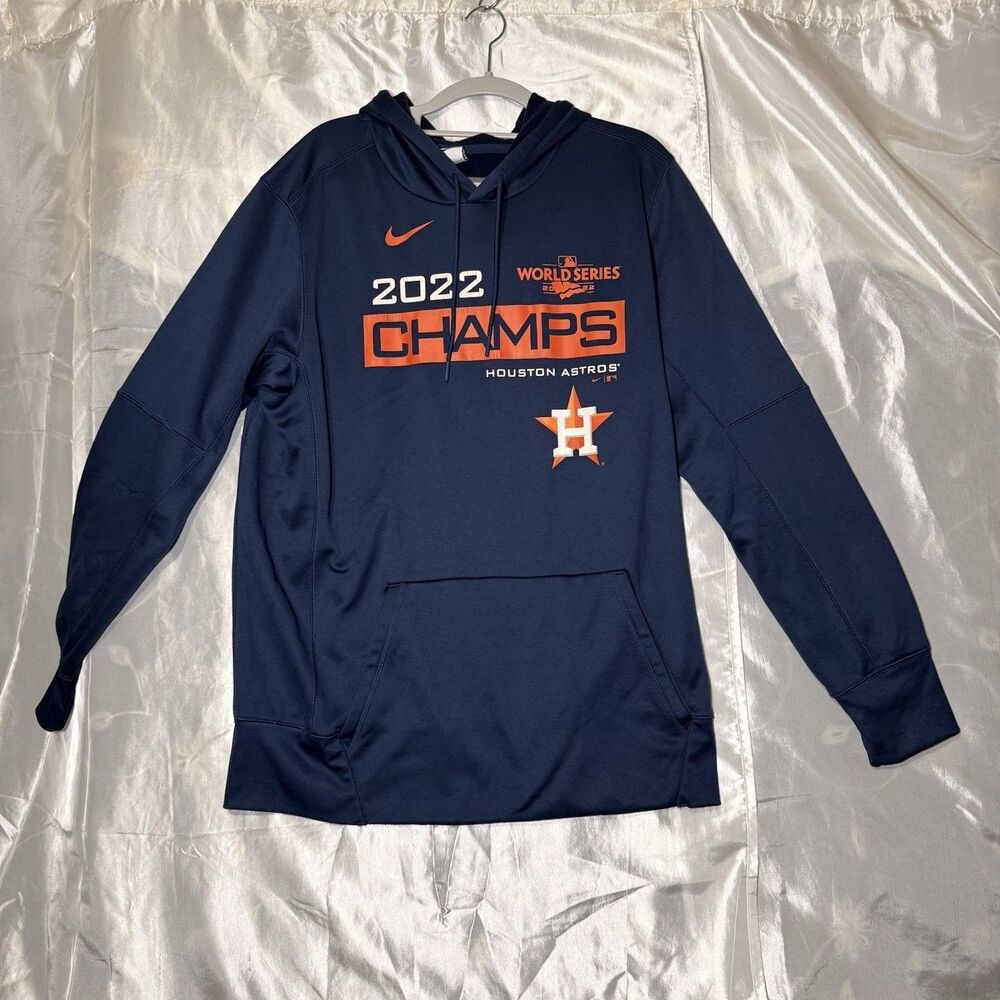Nike Hoodie Men's Navy Blue Houston Astros 2022 World Series Champs Sz Large